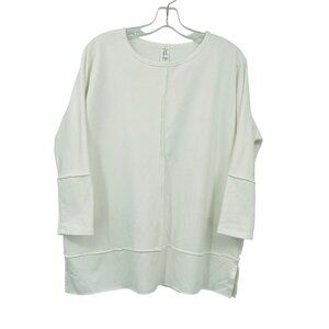 Spanx Perfect Length Top Dolman 3/4 Sleeve Powder Size S Relaxed Boyfriend Fit‎